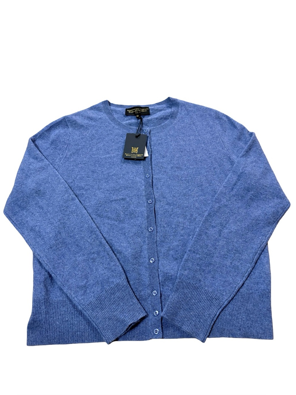 Hudson's Bay Company 100% Cashmere Cardigan Sweater XL Blue NWT